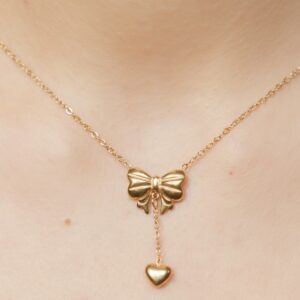 Bowed Heart Necklace